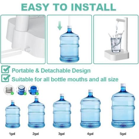pompe eau de bureau--niveau deau à 6 vitesses,recharge USB-pour la maison,pompe de pompage intelligente pour le Bureau-vert (1/4)