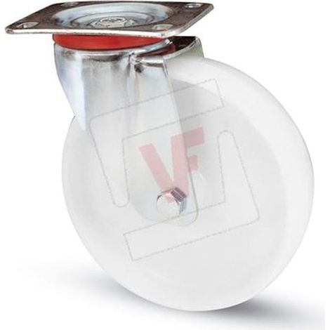 Ruota Girevole per Carrelli Nylon Art.118Bis mm.125-Piastra mm.115X85