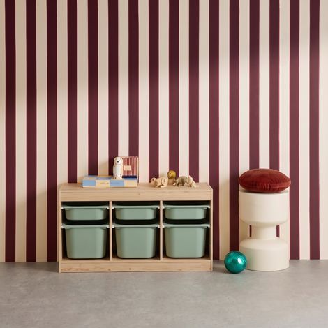 - Meuble de rangement pour enfant décor bois 6 bacs vert de gris - Sora