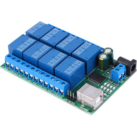 UD23A08 USB-Relaismodul Multifunktions-8-Kanal-UART-Seriell-Port-Motor-Computersteuerungsmodul (DC5V) (1/5)