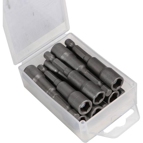 10er Pack Magnet Bit Stecknuss 8mm Steckschlüssel Nuss magnetisch 10 Stück