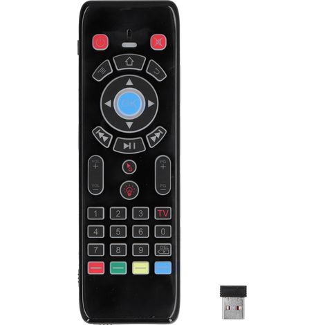 Kabellose Maus mit Sprachsteuerung, 2,4-GHz-Tastatur mit Hintergrundbeleuchtung zur Steuerung von Fernsehern und Multimedia-Geräten (1/5)