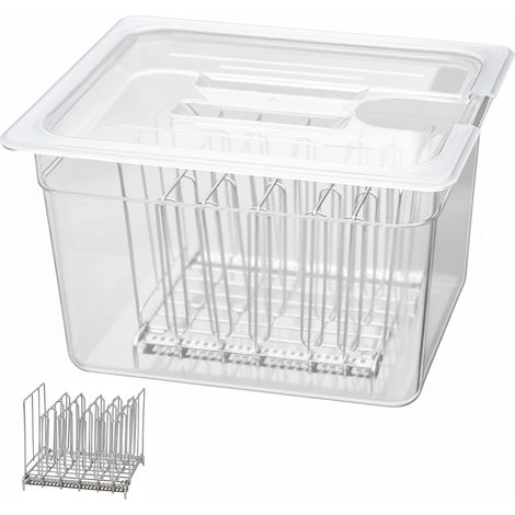 Conteneur Cuisson 11L sous Vide Basse Température avec Récipient de cuisson sous vide avec couvercle et grille, Récipient Transparent Multifonction (sans BPA) (1/5)