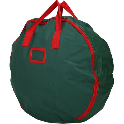 Housse de rangement pour couronne de Noël, Oxford 600D imperméable et résistant à la déchirure, double fermeture éclair, sac de stockage pour décoration festive (1/5)
