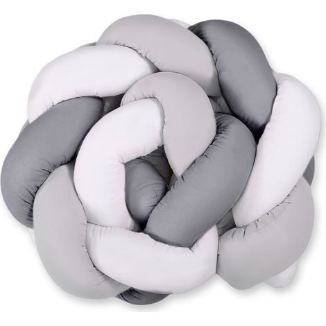Tour de lit tressé - blanc-gris-anthracite (1/5)