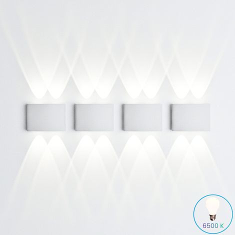 4 Pezzi Applique LED da Parete Esterno Ovale 12W Bianca Luce Fredda FD-10 (1/5)