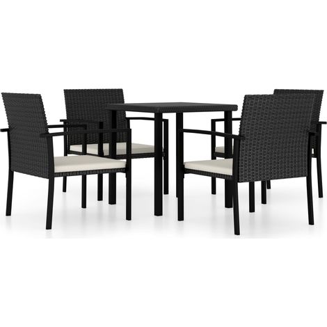 Outdoor Dining Set Black and Cream vidaXL (1/5)