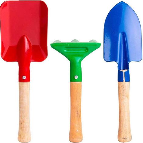 Ensemble de mini-pelle et d'outils de jardin pour enfants, idéal pour la plage et le bac à sable. (1/5)