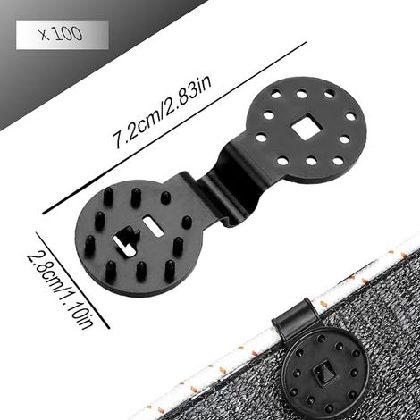 Clips de Fixation du Filet d'ombrage, Clips de Fixation pour Bache, Clips Plastiques pour Toile d'ombrage, avec Œillet, pour Filet D'ombrage Toile de Clôture Tissu Coupe-Vent Serre (1/4)