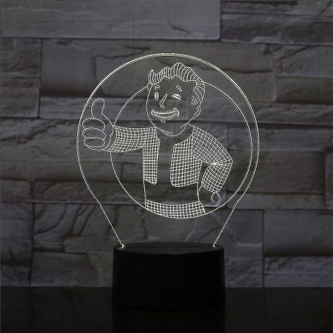 Lampe de chevet LED 3D Fallout Shelter à changement de couleur