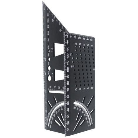 AHLSEN 3D-Zimmermannswinkel aus Aluminiumlegierung, Aweohtle 90 bis 45 Grad Profi-Winkelmesser, Messlineal für Holzbearbeitung, geeignet für Ingenieure und Zimmerleute (1/5)
