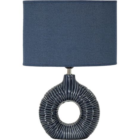 Lampe à Poser en Céramique "Seta" 43cm Bleu
