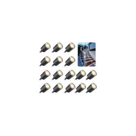16 LED-Einbaustrahler, IP67 wasserdicht, hohe Helligkeit, energiesparend, für den Außenbereich, Terrasse, Garten, Pool (1/5)
