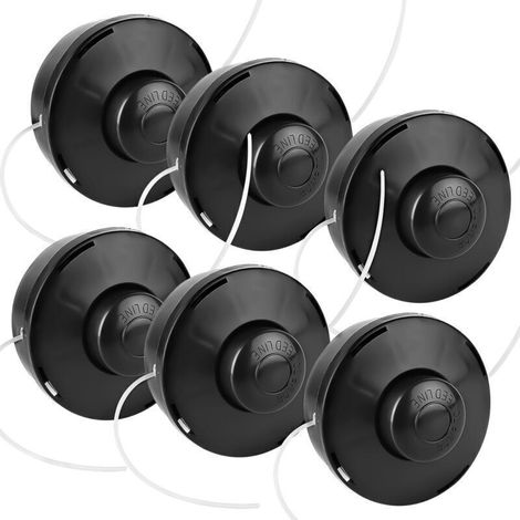 Lot de 6 têtes à double fil pour débroussailleuse - Bobine de fil avec pointe automatique