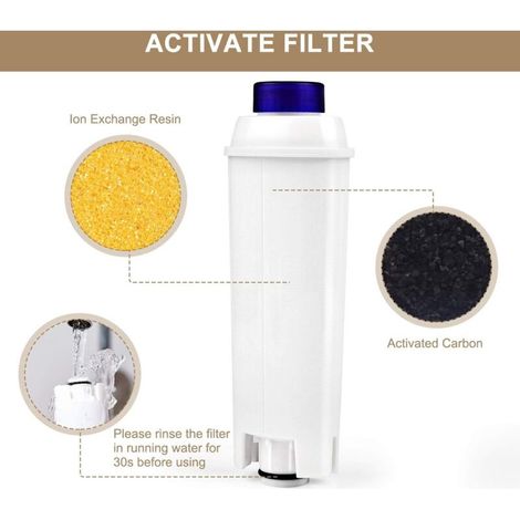 Water filter for Delonghi Magnifica Coffee Machine, soften water, reduce limescale - including versions of ECAM, Esam, ETAM series (2pcs) (1/4)