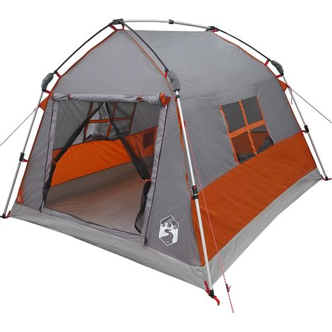 vidaXL Carpa instantánea resistente al agua 2 persona Gris y naranja (1/2)