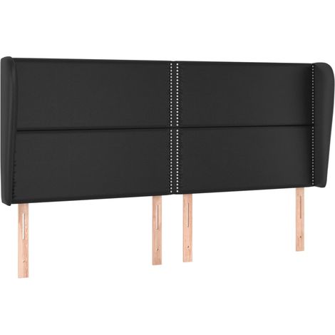 Accessorio letto testiera mobile camera da letto con bordo laterale 183 x 23 x 118/128 cm sintetico nero TDL0204509