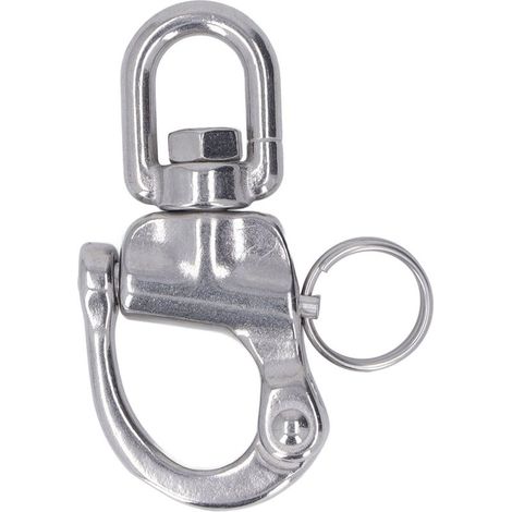 Mousqueton à rotation 360° en acier inoxydable poli, à dégagement rapide, adapté pour drisse de spinnaker, résistant et pratique pour équipement nautique (1/5)