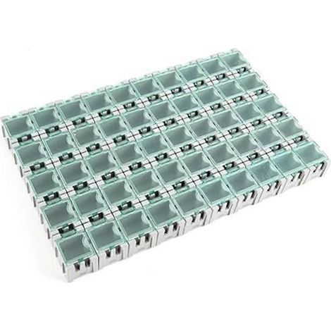 Kit de 50 mini boîtes de rangement pour composants électroniques SMD/SMTorganisateur de bureau (1/5)