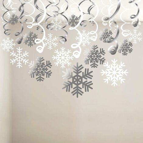 30-teilige Schneeflocken-Weihnachtsdekoration, Schneeflocken zum Aufhängen