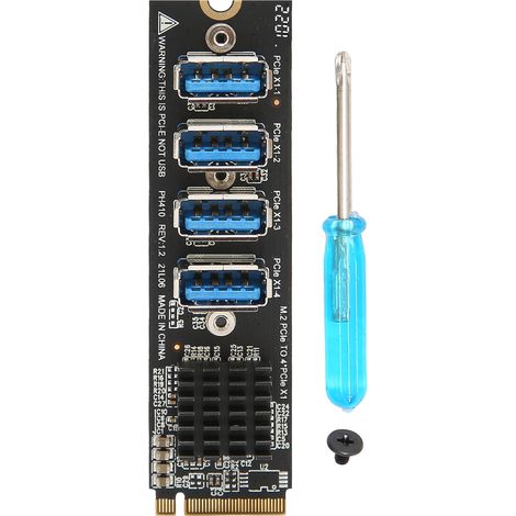 Carte d'extension M.2 vers PCIe 4 ports, transmission ultra stable et anti-interférences pour SSD NVMe (1/5)
