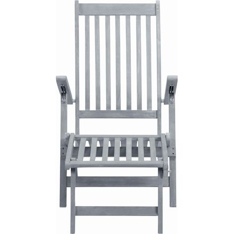 Maison Exclusive - Sdraio e Poggiapiedi da Esterno Grigio Lavato Massello Acacia (1/5)