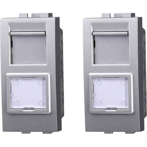 gloca Set 2 Connettore RJ45 CAT6 Compatibili Living (Grigio) (1/4)