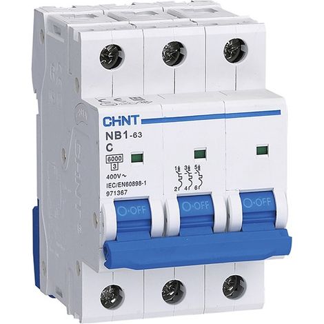 Disjoncteur résidentiel tripolaire 3P 6kA NB1-3 Chint Electric  16A