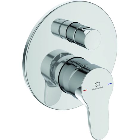 Ideal Standard - Cerabase, Miscelatore monocomando per vasca o doccia ad incasso, Due vie, Parti esterne, Cromato