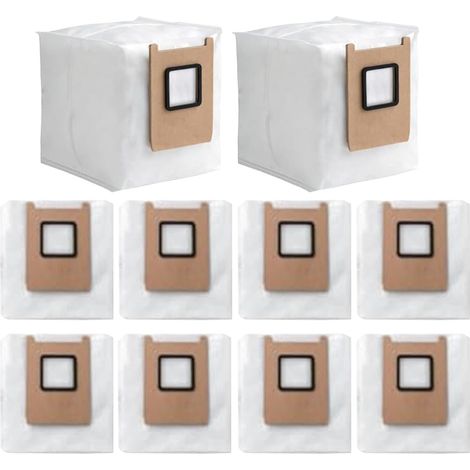 10-pack replacement dust bags for eufy E25/E20 robotic vacuum cleaner accessory kit, 3-liter leak-proof dust bags