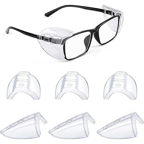 Lot de 4 paires protections latérales transparentes pour lunettes de sécurité