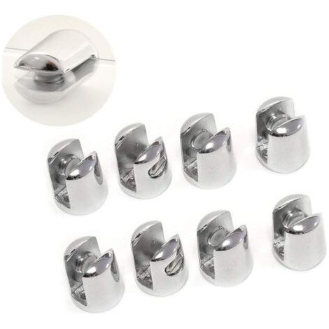 8 PCS Glass Clamp, Shelf Bracket Adjustable Glass Clamp, Zinc Alloy Bracket Clamp Adjustable Fixings Bracket, for Window Balustrade Stairs Bathroom, 10-12mm (1/5)