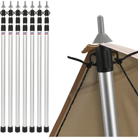 TolleTour 8 piezas postes telescópicos para tienda 88–234 cm, mástil de toldo de aluminio