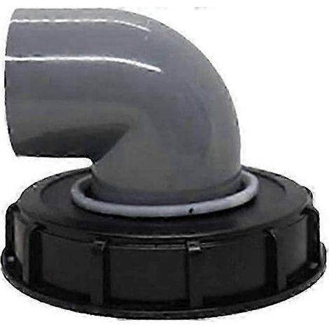 Couvercle de baril en plastique noir de 163 mm à 90 degrés pour récupérateur d'eau de pluie, compatible avec les tuyaux d'arrosage. (1/4)