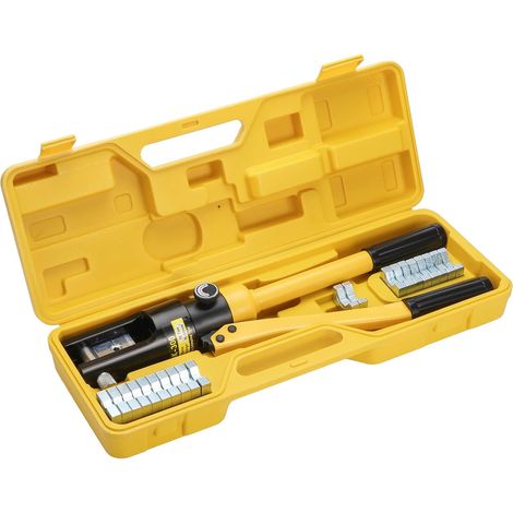 12Tons outil de sertissage hydraulique 13 Dies, Electric Battery Cable Wire Lug Terminal Hydraulic Crimper 8-300mm² (1/5)