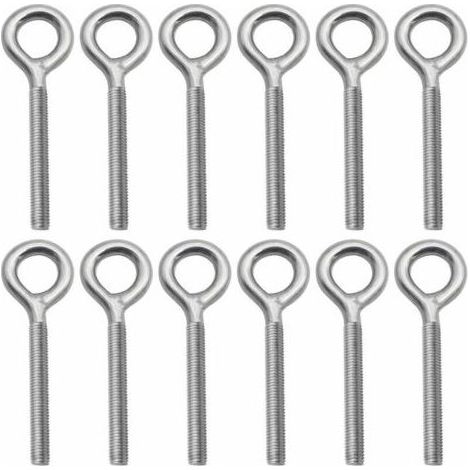 Linghhang – Lot de 12 boulons à œil M8 en acier inoxydable 304 – Longueur 95 mm – Résistant à la rouille – Pour usage extérieur (1/5)