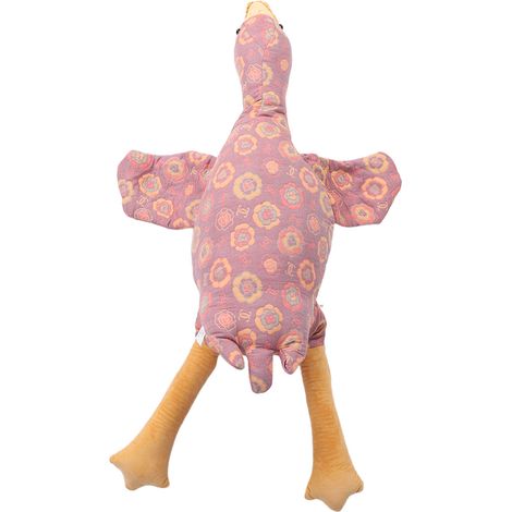Oie en peluche à motif rose, douce et confortable, idéale comme oreiller ou coussin pour la maison, le lit ou le canapé (violet). (1/5)