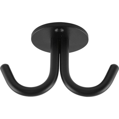 Zweifach-Haken Delta Höhe 59 mm, Breite 100 mm, Stahl schwarz Feinstruktur (1/3)