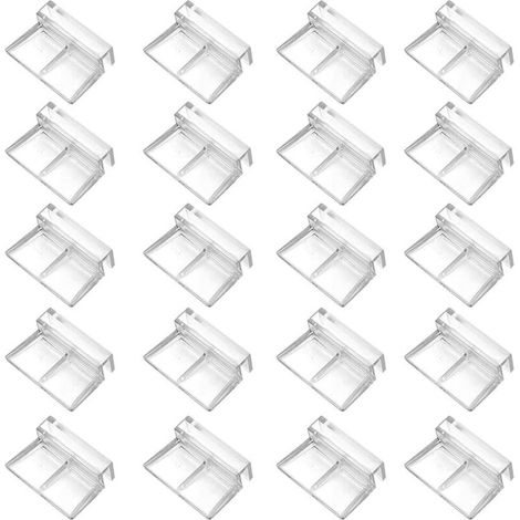 20 pièces couvercle d'aquarium, clip de couvercle en verre de réservoir de poisson, support acrylique universel de réservoir de poisson en acrylique transparent de 6 mm