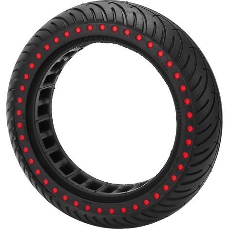 Doppelwabenförmiger Ersatzreifen für Elektroroller, stoßdämpfend, rutschfest, roter Gummi (1/4)