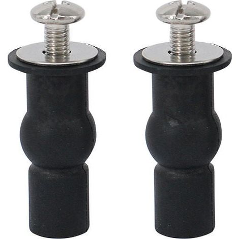 Lot de 2 Vis pour Siège de Toilette, Charnières avec Écrous en Caoutchouc, Fixation Universelle WC, Raccords Expansibles Sans Percage (1/5)