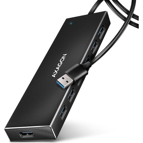 Concentrador de E/S USB 3.2 de 7 puertos planos/1 M HUE-F7A AXAGON (1/5)