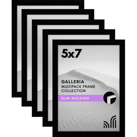 Lot de cadres photo de 12,7 x 17,8 cm – Décoration murale pour collage avec couverture en Plexi Poli, matériel de suspension et chevalet – Cadre mural pour décoration murale ou de table (1/5)