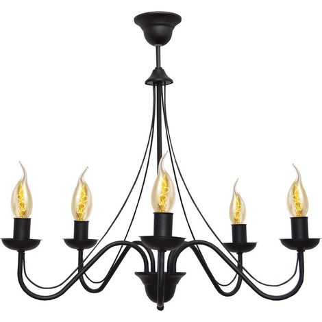 Helam MALBO Plafonnier Suspendu Multi Bras Noir 60cm (1/3)