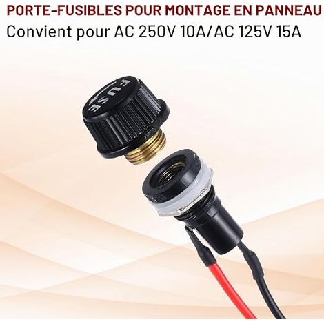 QUARKZMAN Porte-Fusible 5x20mm Ac 250V Fils Pré-Soudés Port Oblong (1/3)