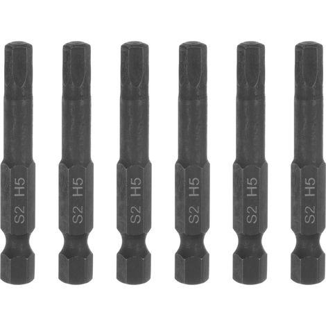 6Pcs 5mm Foret Magnétique À Embout 1/4" Tige Hexagonale Noir (1/5)