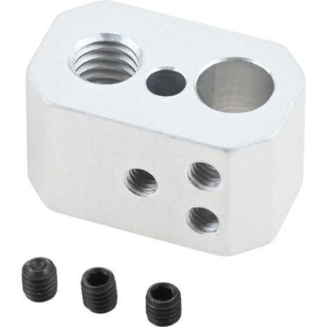500°C Copper Plated Heating Block - For 3D Printers - Compatible with Prusa i3, MK4, MK3.9, XL - Nextrudeur Hotend - Heating Block for 3D Printers