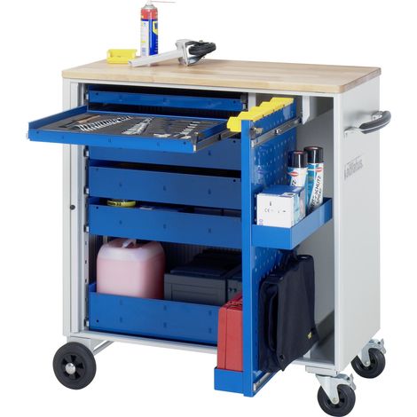 Rau Werkzeugwagen mit 6 Schubladen & Lochwandauszug Buche BxTxH 1025x520x1080mm (1/5)