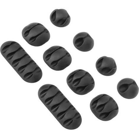 Zerodis 10 Stück Kabelclips, selbstklebende Kabelorganisatoren, Kabelmanagement für Bürodatenkabel (1/4)