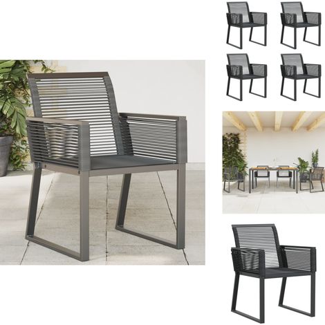 Chaises de jardin lot de 4 noir résine tressée - Chaise De Jardin - Mobilier De Jardin - Fauteuil De Jardin - Résine Tressée - Rotin Synthétique (1/5)